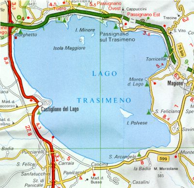 Cartina Geografica Lago Trasimeno Tomveelers   Trasimeno Carta Stradale 400x387 